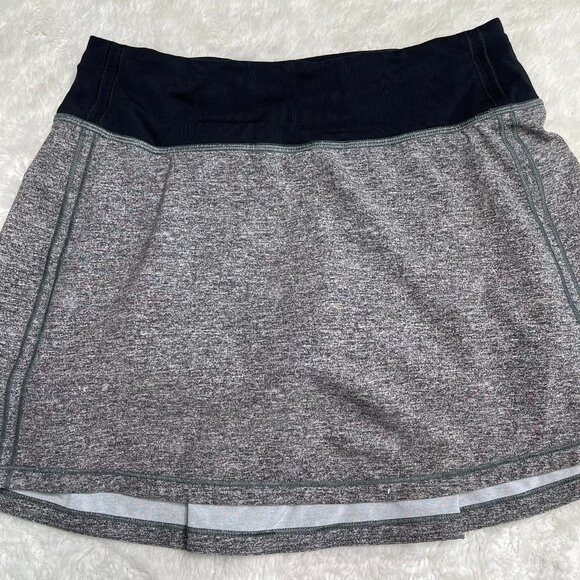 Lululemon LW8A82T Women's Heather Grey Pace Rival A-Line Skirt Skort Size 2 - Picture 2 of 7